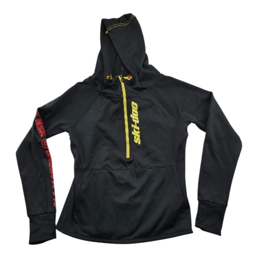 Ski Doo Hoodie Women M Black Yellow Performance Pullover Outdoor Thermal
